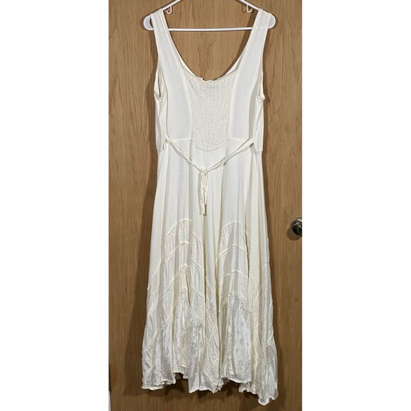 Women's Plus Sz Cream White Maxi Dress Coquette Boho Ethereal FairyCore Angel - Picture 2 of 11